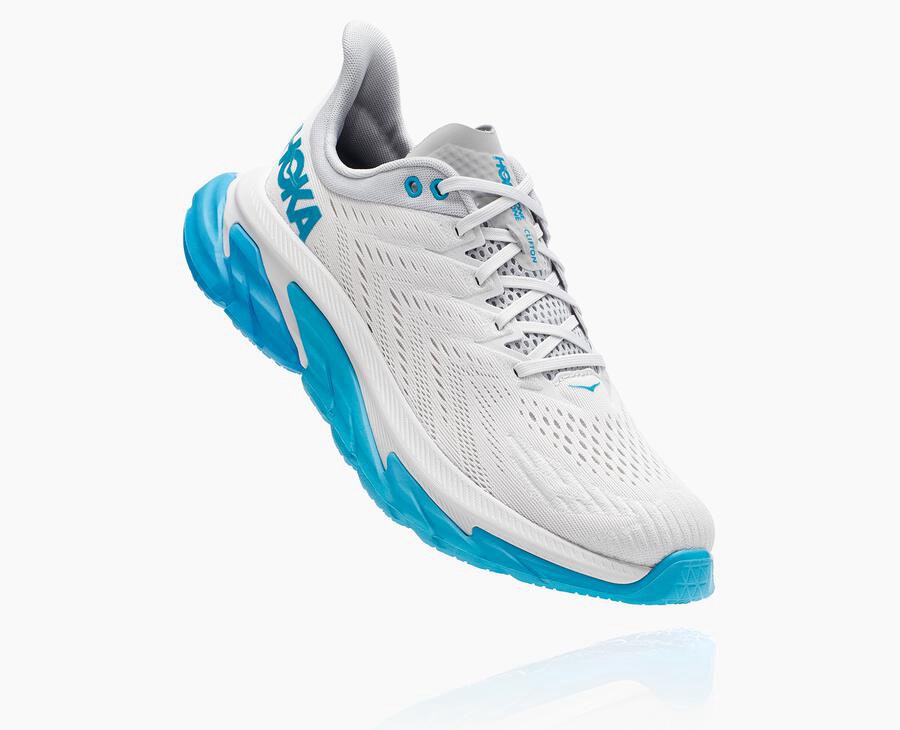 Hoka One One Koşu Ayakkabısı Erkek Beyaz/Mavi - Clifton Edge - ZS7635049